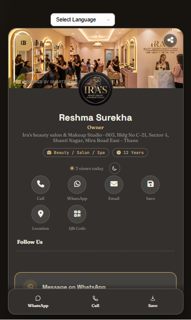 Reshma Surekha’s digital visiting card